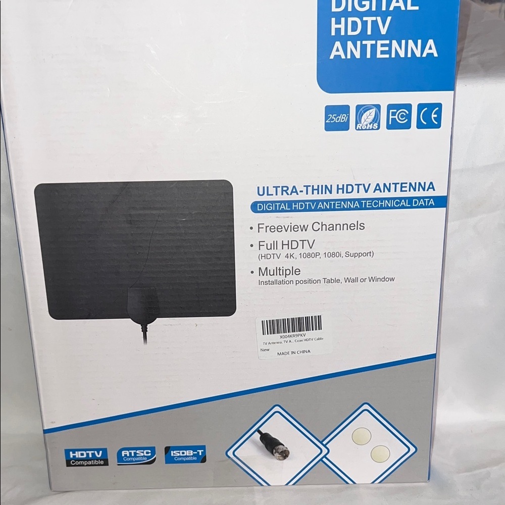 Ultra Thin Digital HDTV Antenna - Black